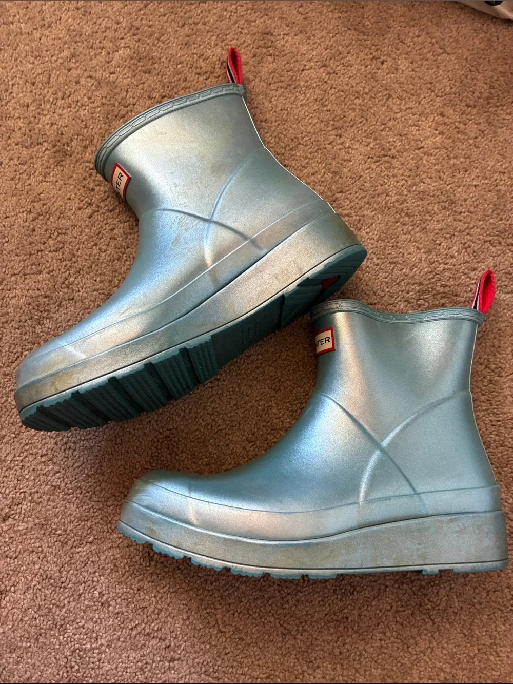Hunter Women's Original Play Short Nebula Metallic Rain Boots Size 9